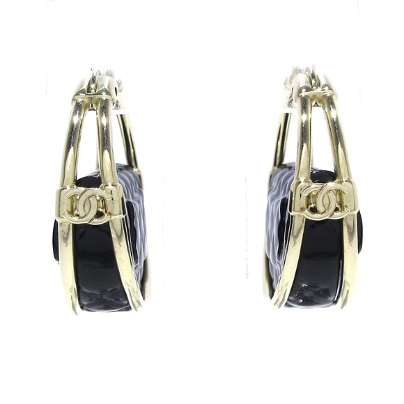CHANEL Gold Black Hardware Resin Earrings 950-072625 - Picture 2 of 7